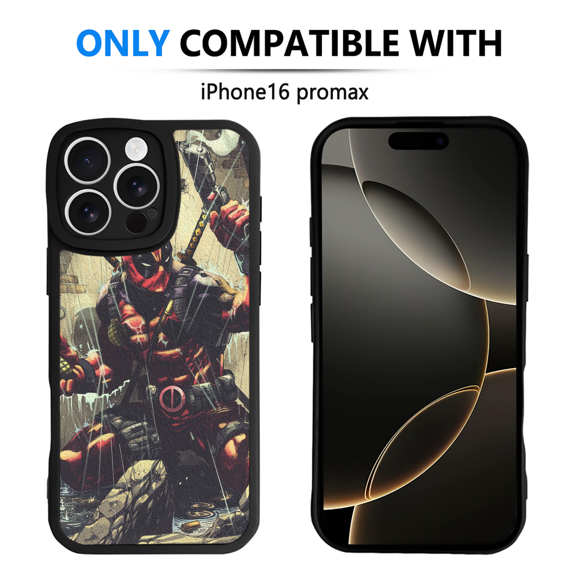（画像用） Deadpool デッドプール 【iPhone 16シリーズ対応】シリコンスマホケース（レザー調） 材質：シリコン